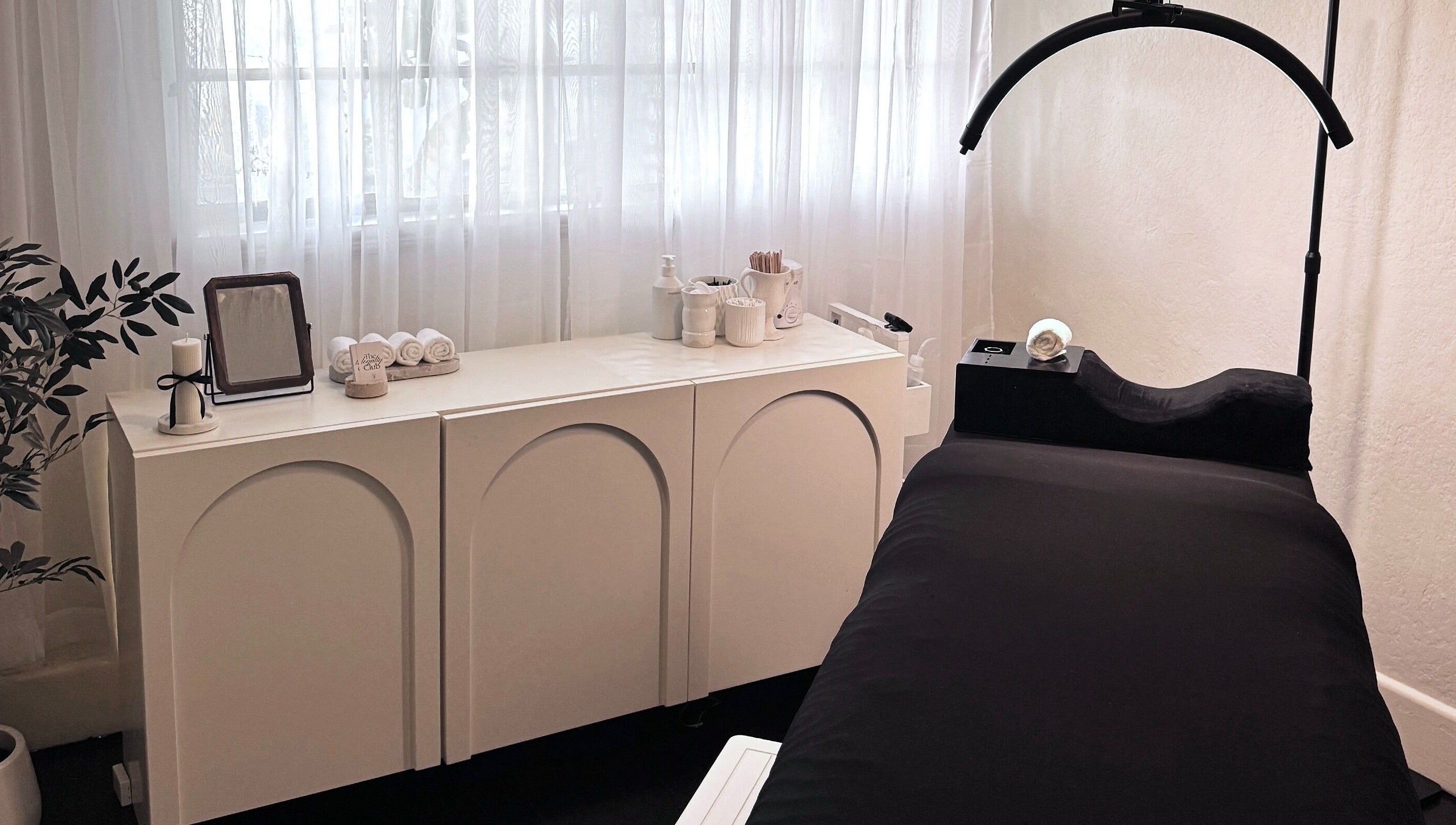 Elegant treatment room at Studio Silk, Melbourne, Victoria, AU with massage bed and soothing decor.