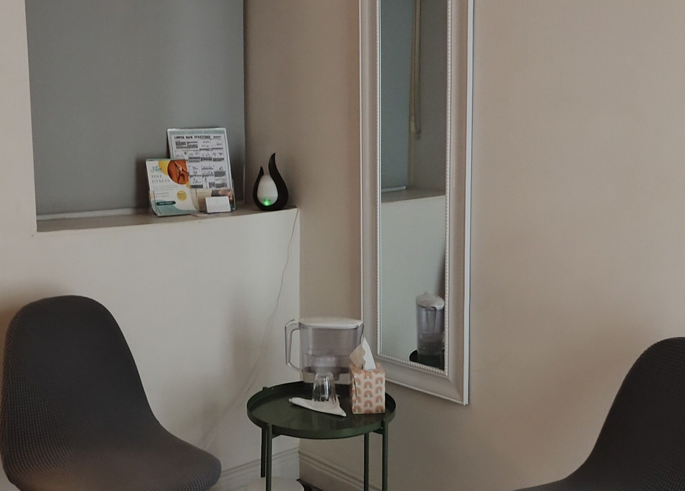 Calm seating at Claire Cunniffe Holistic and Massage Therapy, County Wicklow, IE. Inviting wellness space.