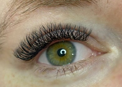 Close-up of eyelash extensions at Lashes at The Manor, Old Reynella, South Australia, AU.