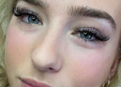 Close-up of expertly crafted eyelash extensions at Lashes at The Manor, Old Reynella, South Australia, AU.
