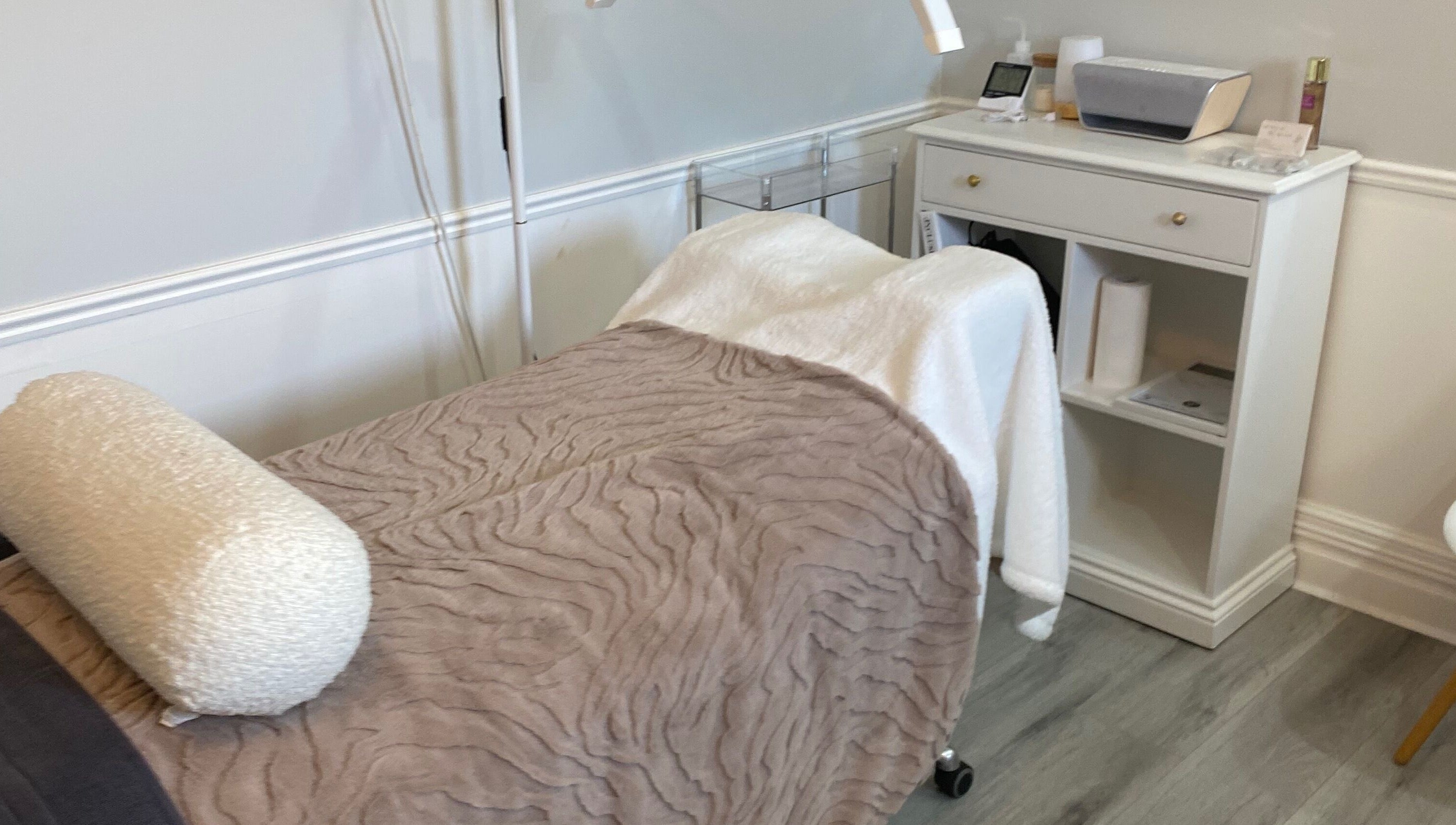 Comfortable treatment bed at Lashes at The Manor in Old Reynella, South Australia, AU.