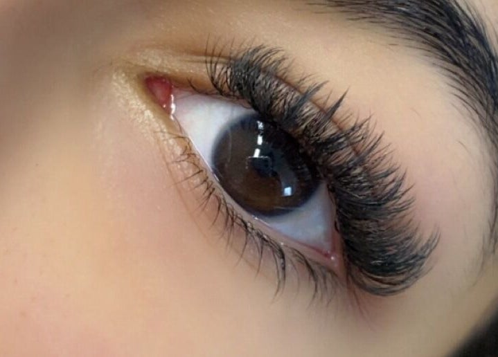 Close-up of expertly applied lashes at Lashes at The Manor, Old Reynella, South Australia, AU.