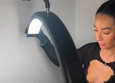 Beauty specialist at Mikaela Kathleen Ringwood using professional lamp in Melbourne, Victoria, AU.