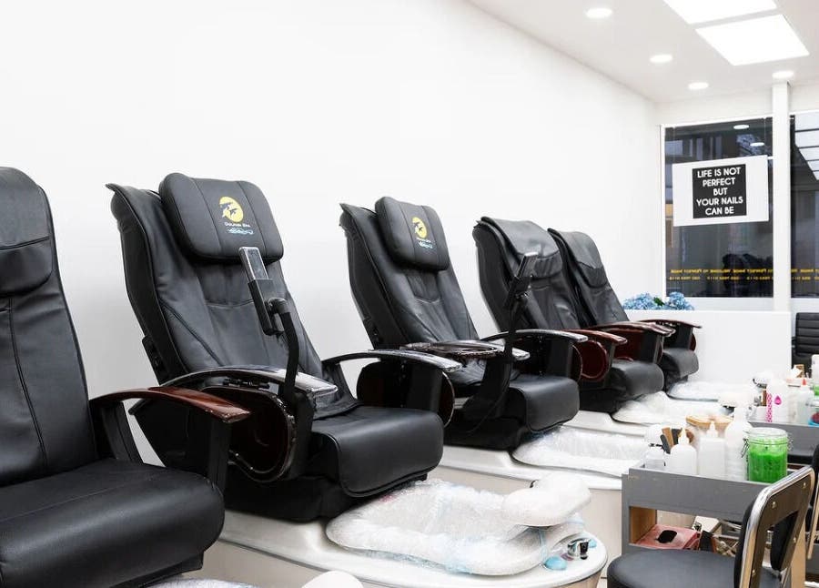 Luxurious pedicure chairs at Perfect Image Nails in London, England, GB for a relaxing nail care experience.