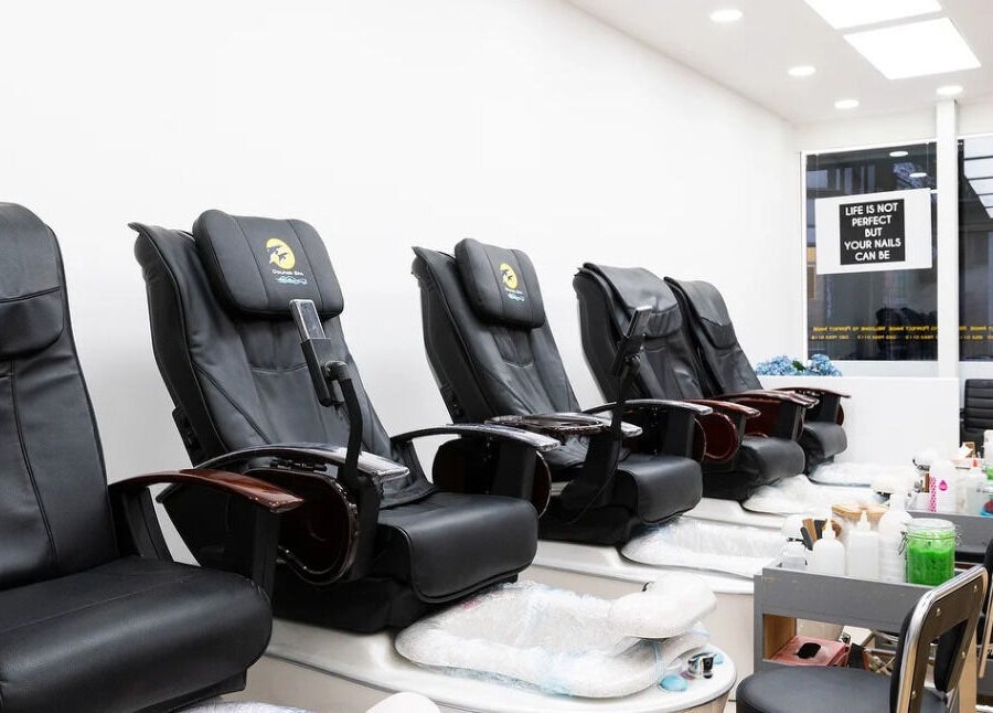 Luxurious pedicure chairs at Perfect Image Nails in London, England, GB for a relaxing nail care experience.