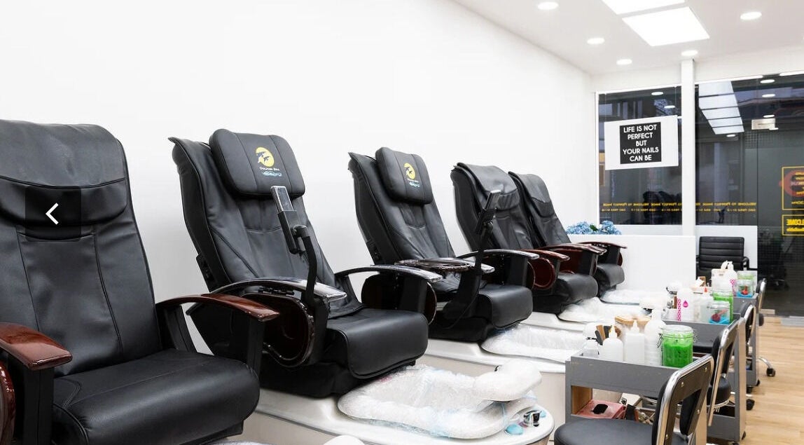 Luxurious pedicure chairs at Perfect Image Nails in London, England, GB for a relaxing nail care experience.