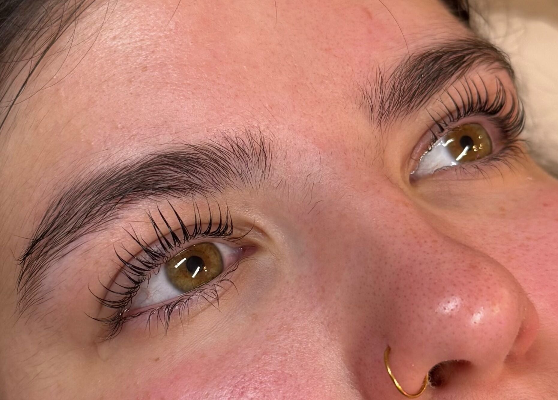 Close-up of eyelash extensions from By Amelia in Thurmaston, England, GB showcasing natural beauty.