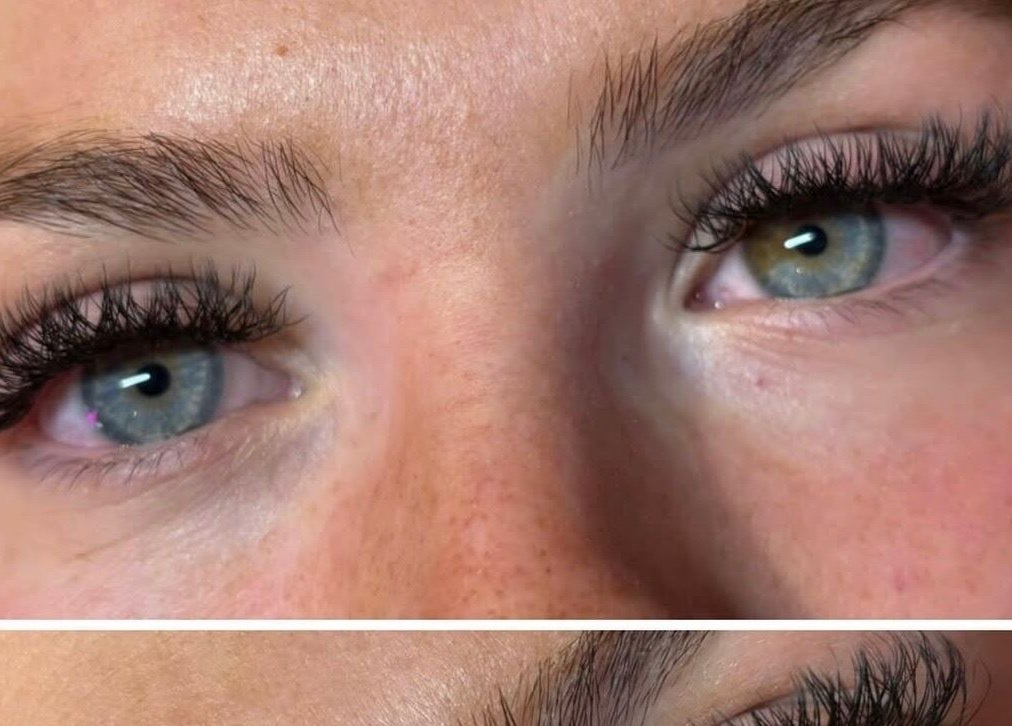 Close-up of voluminous eyelash extensions at Beautybycarra, Felixstowe, England, GB.