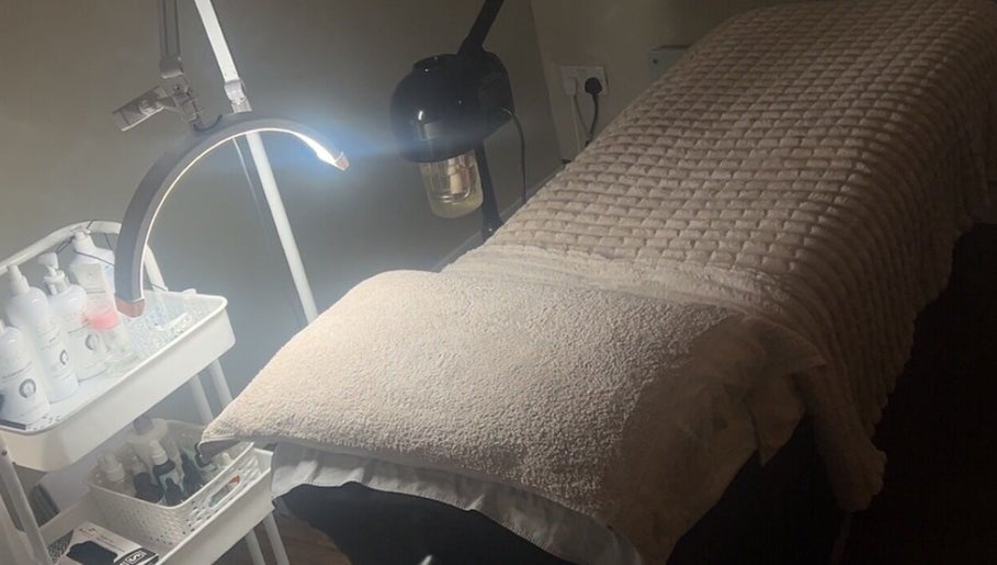 Relaxing treatment bed at ForEva Skin, Wishaw, Scotland, GB, ready for a serene beauty session.