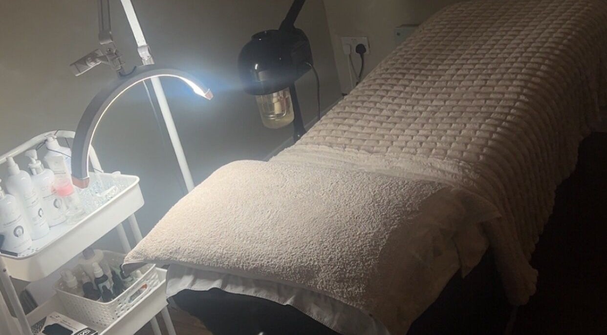 Relaxing treatment bed at ForEva Skin, Wishaw, Scotland, GB, ready for a serene beauty session.