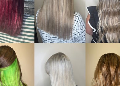 Diverse hair colors and styles at Hannah Cox Hair in Reading, England, GB showcase salon's creativity.