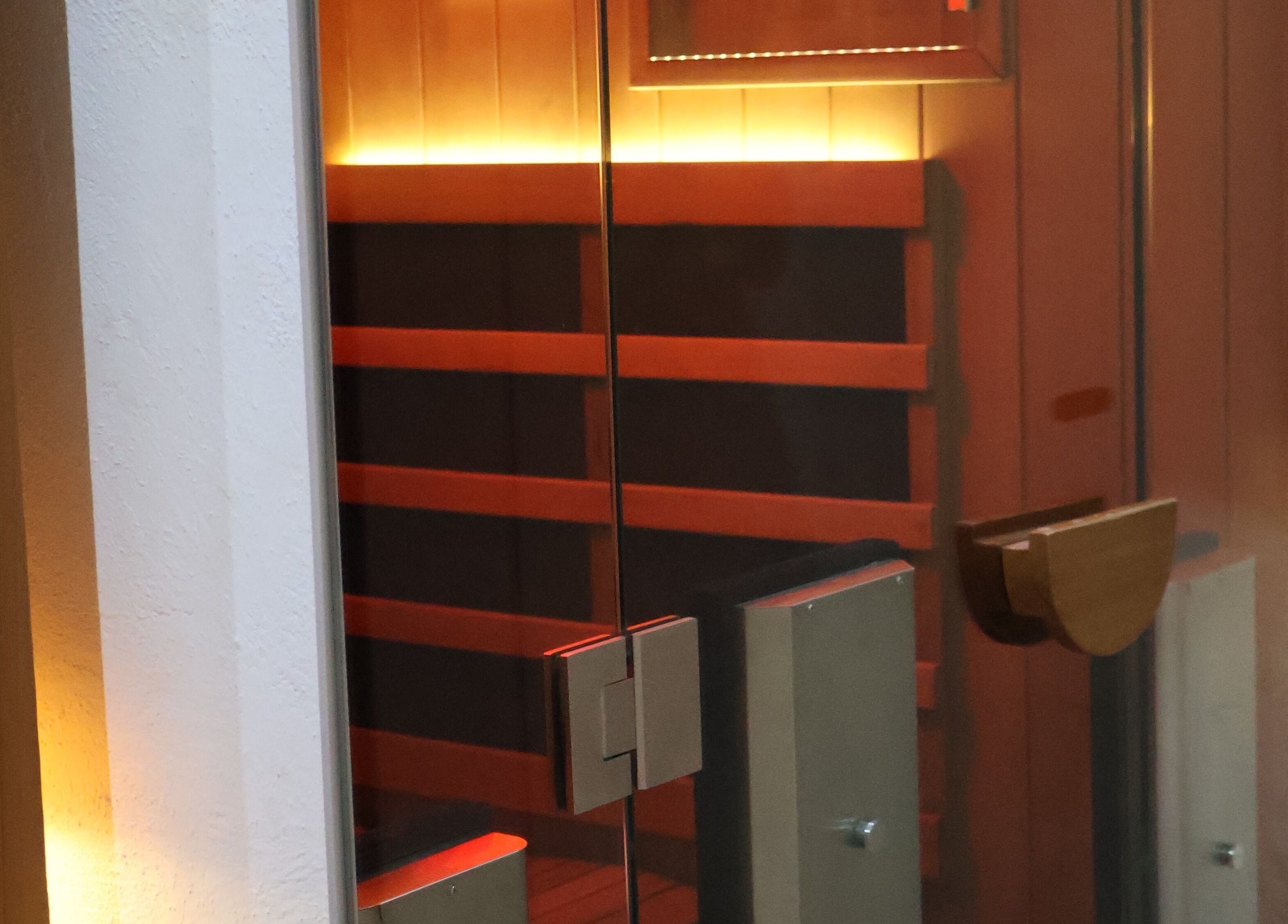 Luxurious sauna at Nimbus Co Queenscliff in Manly, New South Wales, AU, promoting relaxation and wellness.