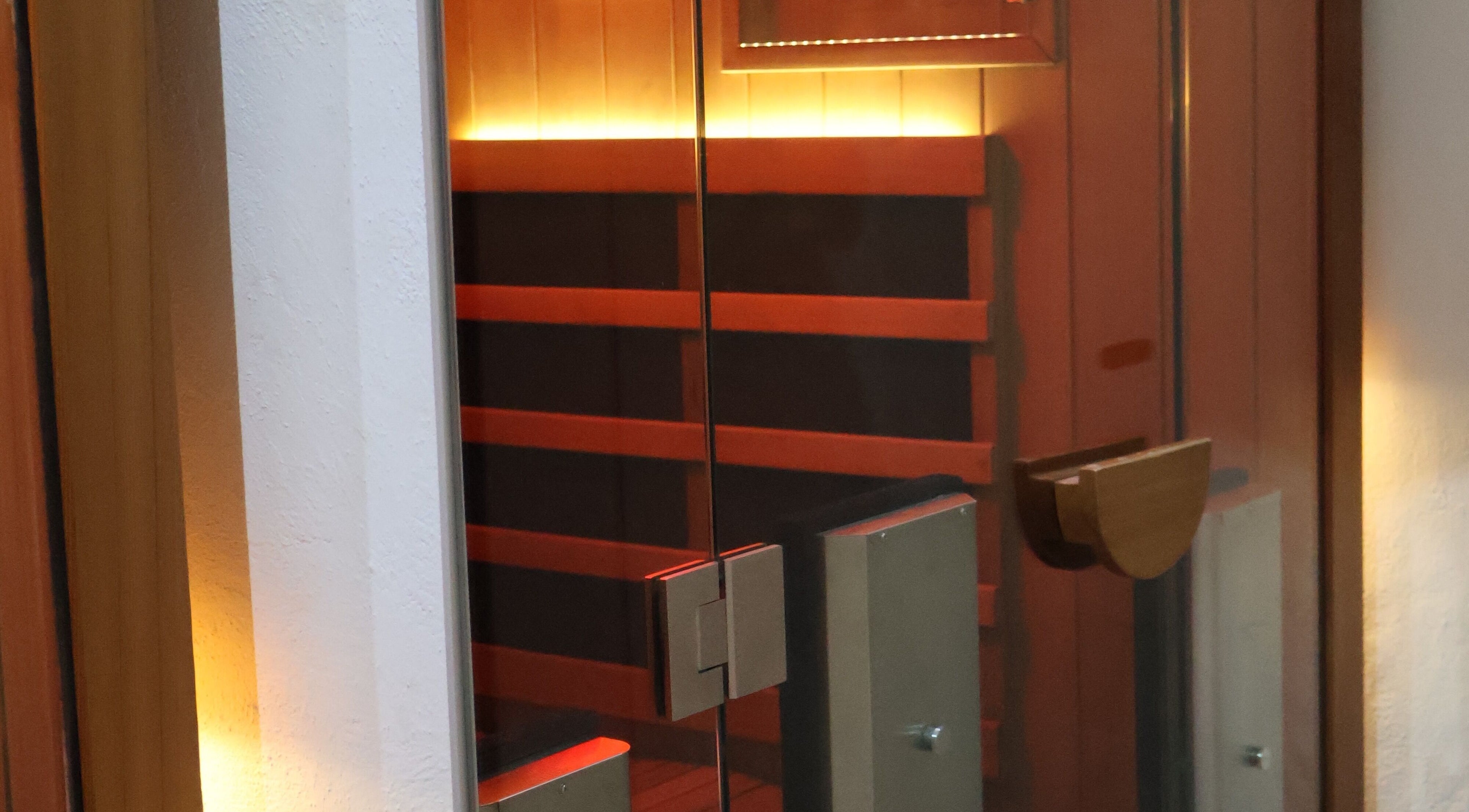 Luxurious sauna at Nimbus Co Queenscliff in Manly, New South Wales, AU, promoting relaxation and wellness.