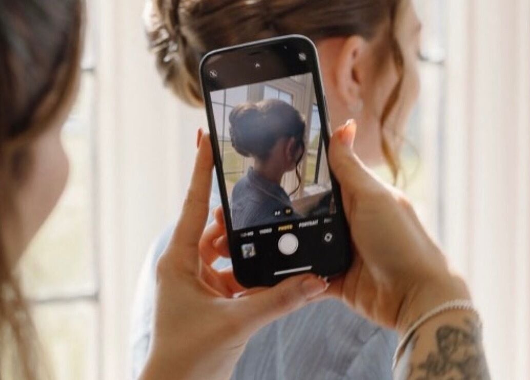 Capturing elegant hairstyle at HairbyAmiEileen salon in Basingstoke, England, GB.