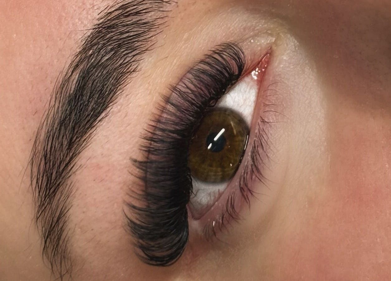 Close-up of glamorous eyelash extensions at The Studio by Sian, Whitehaven, England, GB.