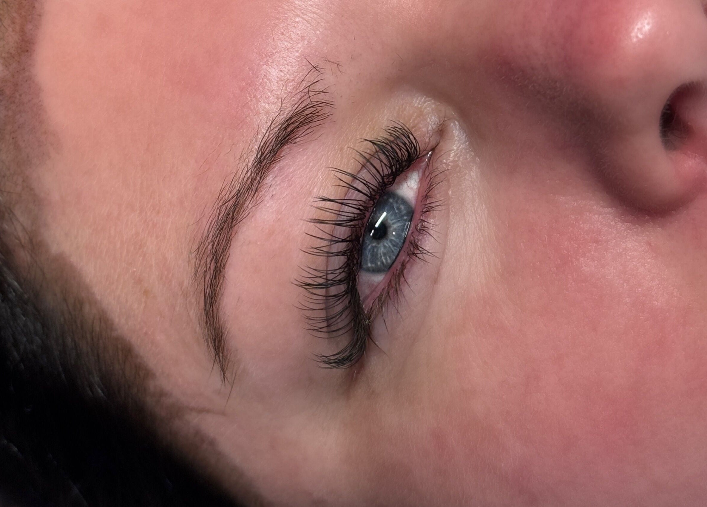 Close-up of expertly styled eyelashes at The Studio by Sian, Whitehaven, England, GB.