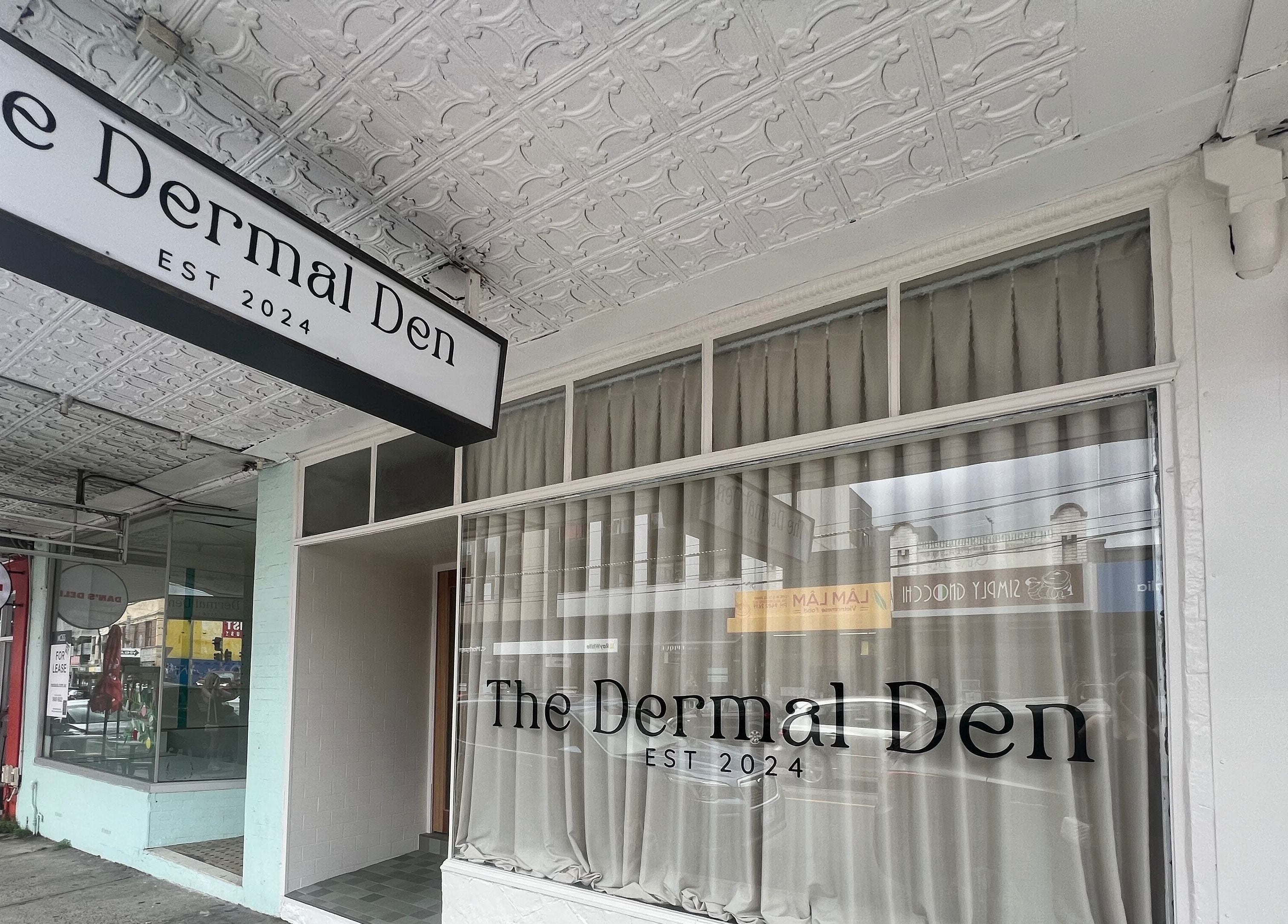 Front view of The Dermal Den, a beauty venue in Northcote, Victoria, AU with elegant exterior design.