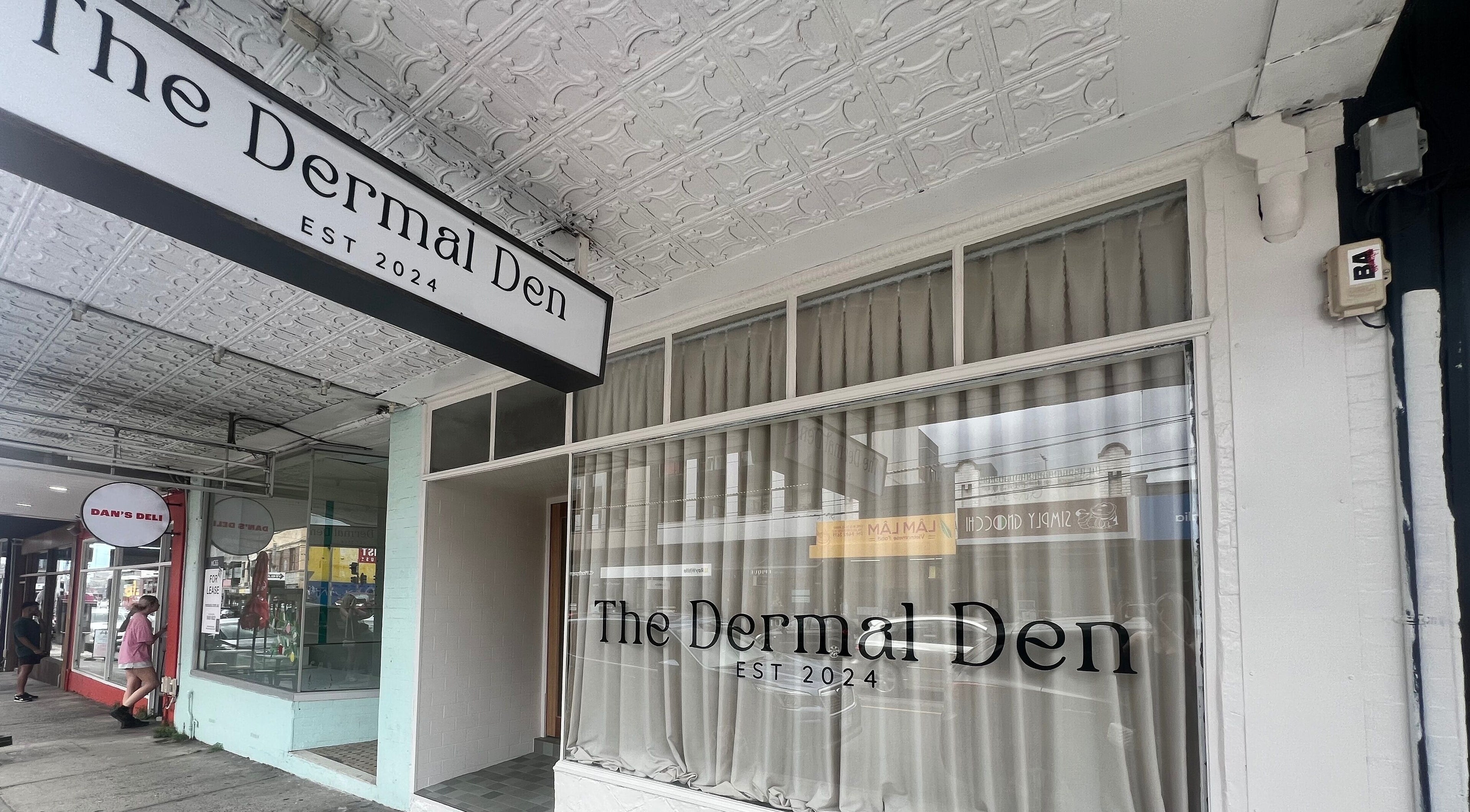 Front view of The Dermal Den, a beauty venue in Northcote, Victoria, AU with elegant exterior design.