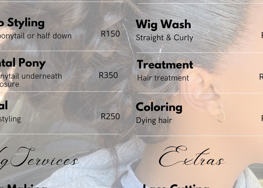 Hair styling and treatment services at AlphaHairline, Newcastle, Kwazulu-natal, ZA. Includes updo styling and coloring.