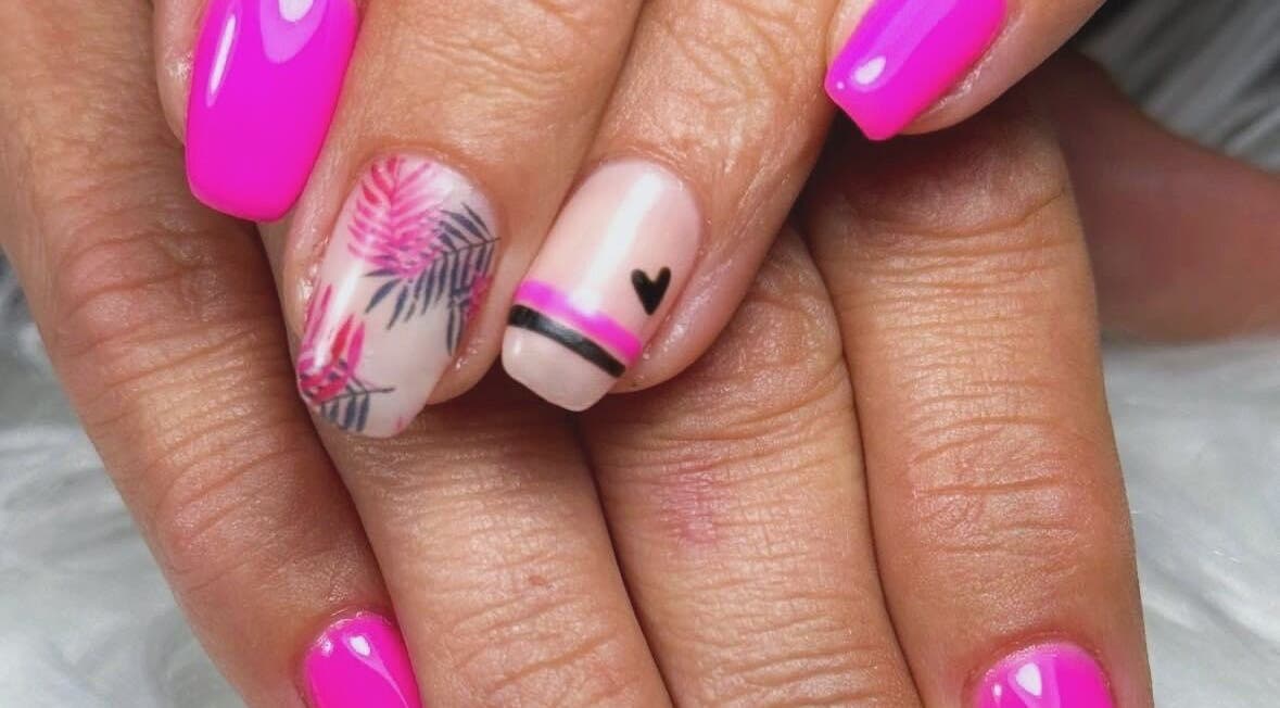 Bright floral nail art at Nail It By Lola in Cape Town, Western Cape, ZA.