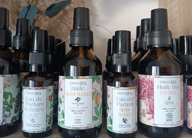 Produits Green SPA chez Joyce's Home & Care - Massage Bien Ětre à Hayange, Grand Est, FR. Huiles et parfums bio.