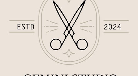 Gemini Studio logo featuring scissors and estd date in Northallerton, England, GB.