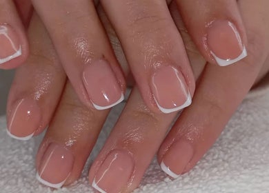 Elegant nails with French tips at Nails by Dareth, Pretty Woman Luxurious Spa, George Town, George Town, KY.
