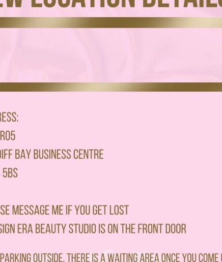 New address details for Millie Grace Beauty in Cardiff, Wales, GB. Located at Cardiff Bay Business Centre.