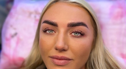 Close-up of enhanced brows and lashes at The Lab Studio, Randwick, New South Wales, AU.