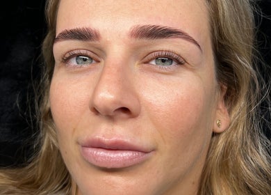 Close-up of enhanced brows at The Lab Studio, Randwick, New South Wales, AU.