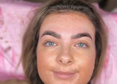 Close-up of perfectly shaped brows at The Lab Studio, Randwick, New South Wales, AU.