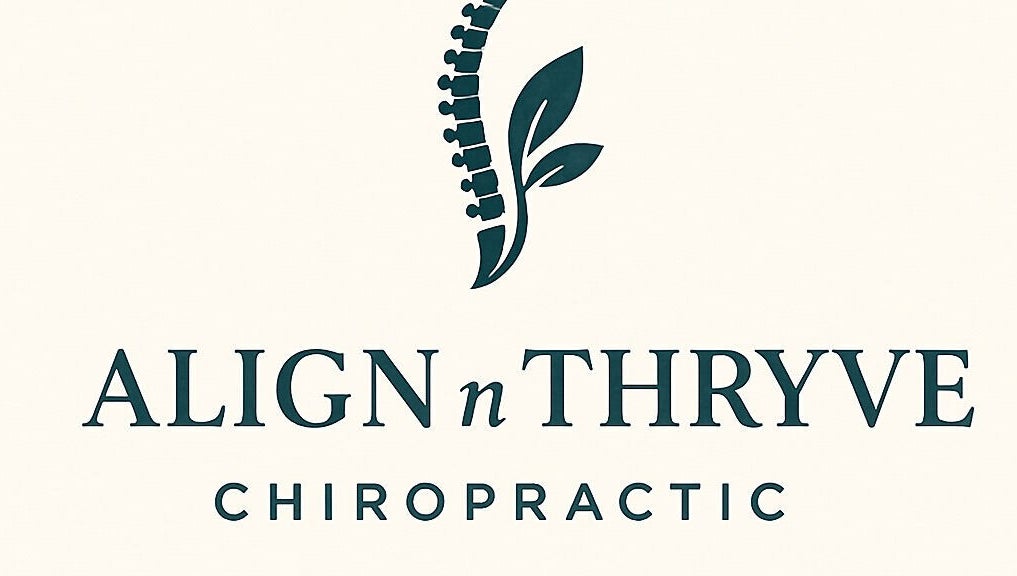 Align n' Thryve Chiropractic Clinic logo featuring a spine motif in Witchford, England, GB.