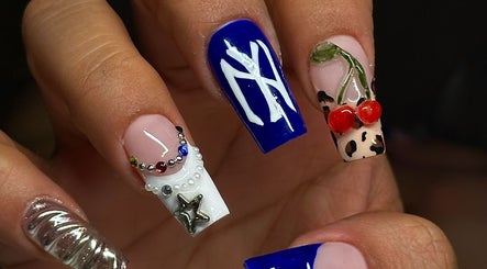 Creative nail art at Kállos Nails (Florida), Fort Lauderdale, Florida, US showcasing detailed designs.