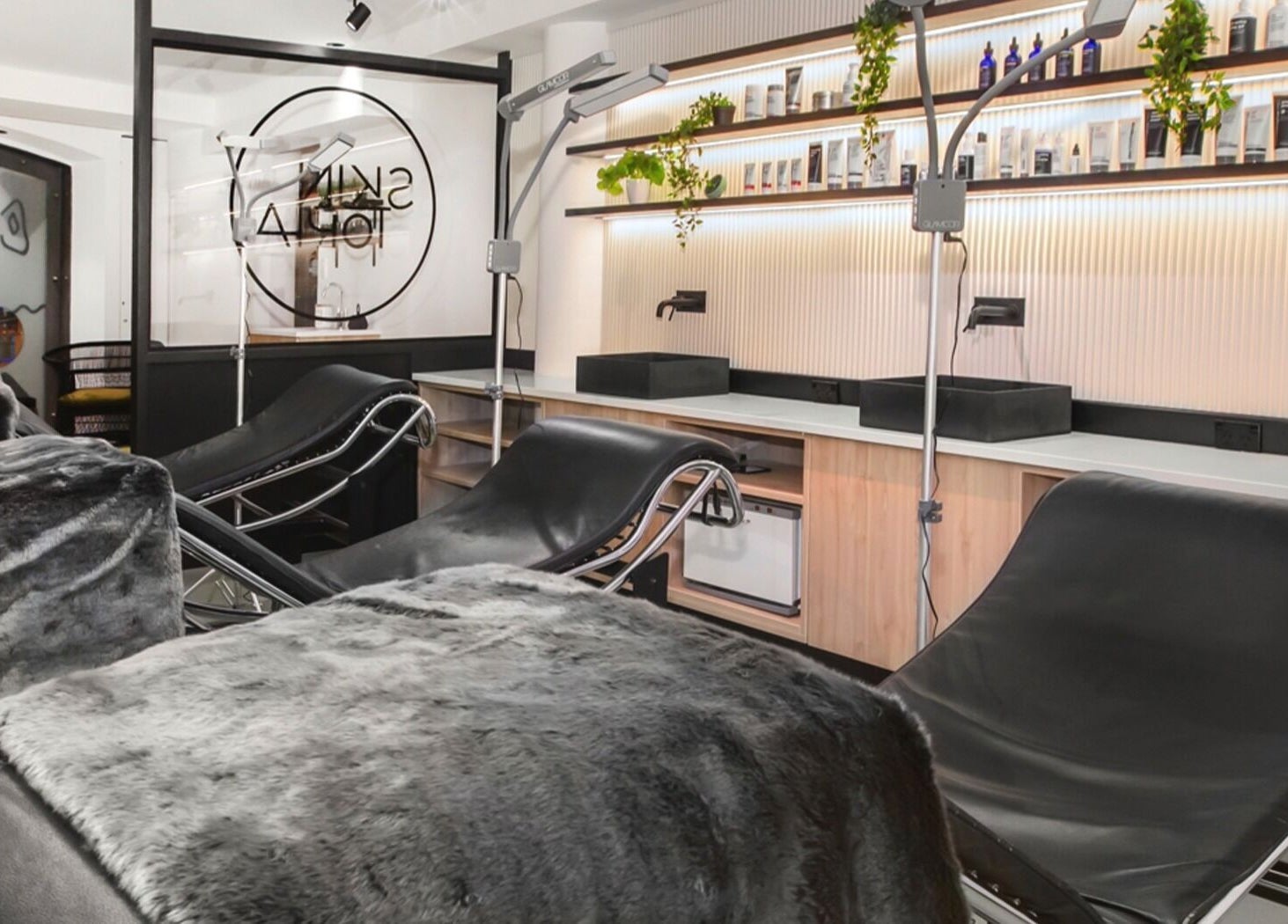 Relaxing treatment rooms at Skintopia - Old Bank Arcade, Wellington, Wellington, NZ with chic decor.