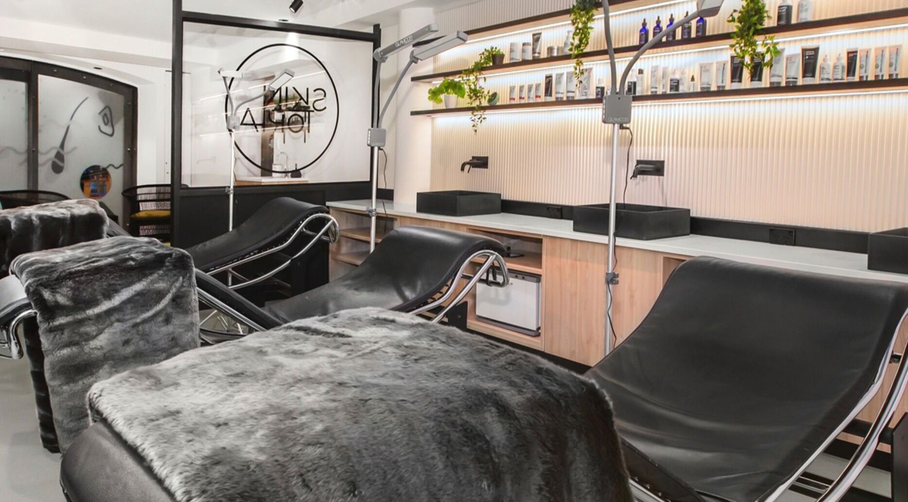 Relaxing treatment rooms at Skintopia - Old Bank Arcade, Wellington, Wellington, NZ with chic decor.