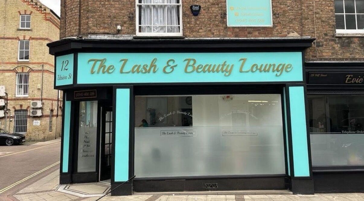 Main entrance of The Lash & Beauty Lounge by Carlene at Wisbech, England, GB.