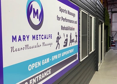 Entrance of Mary Metcalfe NeuroMuscular Massage in Warwick, Queensland, AU, highlighting sports massage services.