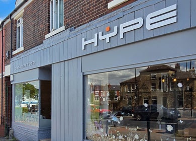 Front view of Hype beauty and wellness venue located in Sheffield, England, GB.