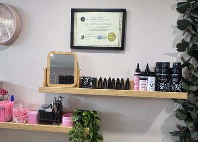 Beauty products and certificate at The Extension Collective By Amy Louise in Musselburgh, Scotland, GB.