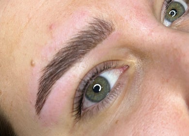 Expertly styled eyebrow close-up at Cosmetics By Jess, Petersfield, England, GB.