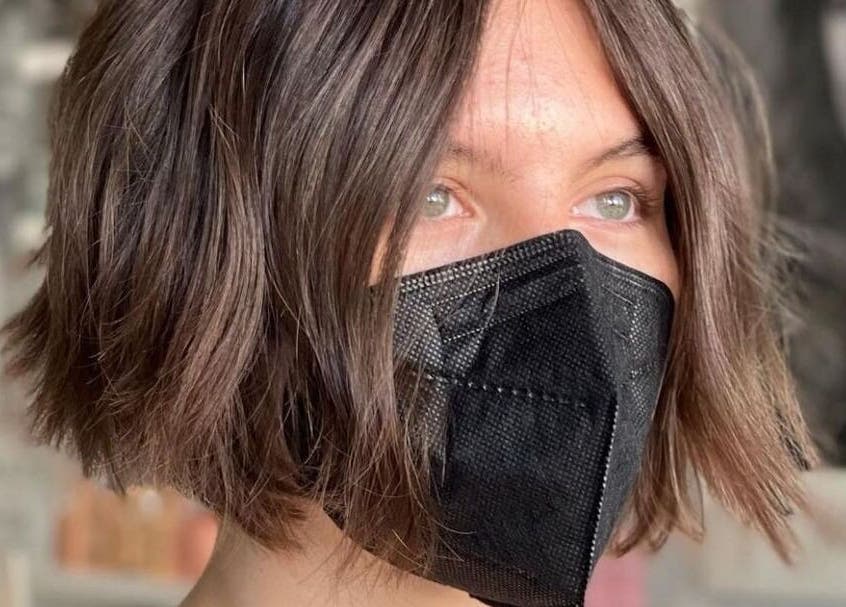 Elegant bob hairstyle at Miva Salon - B Street, Hayward, California, US.