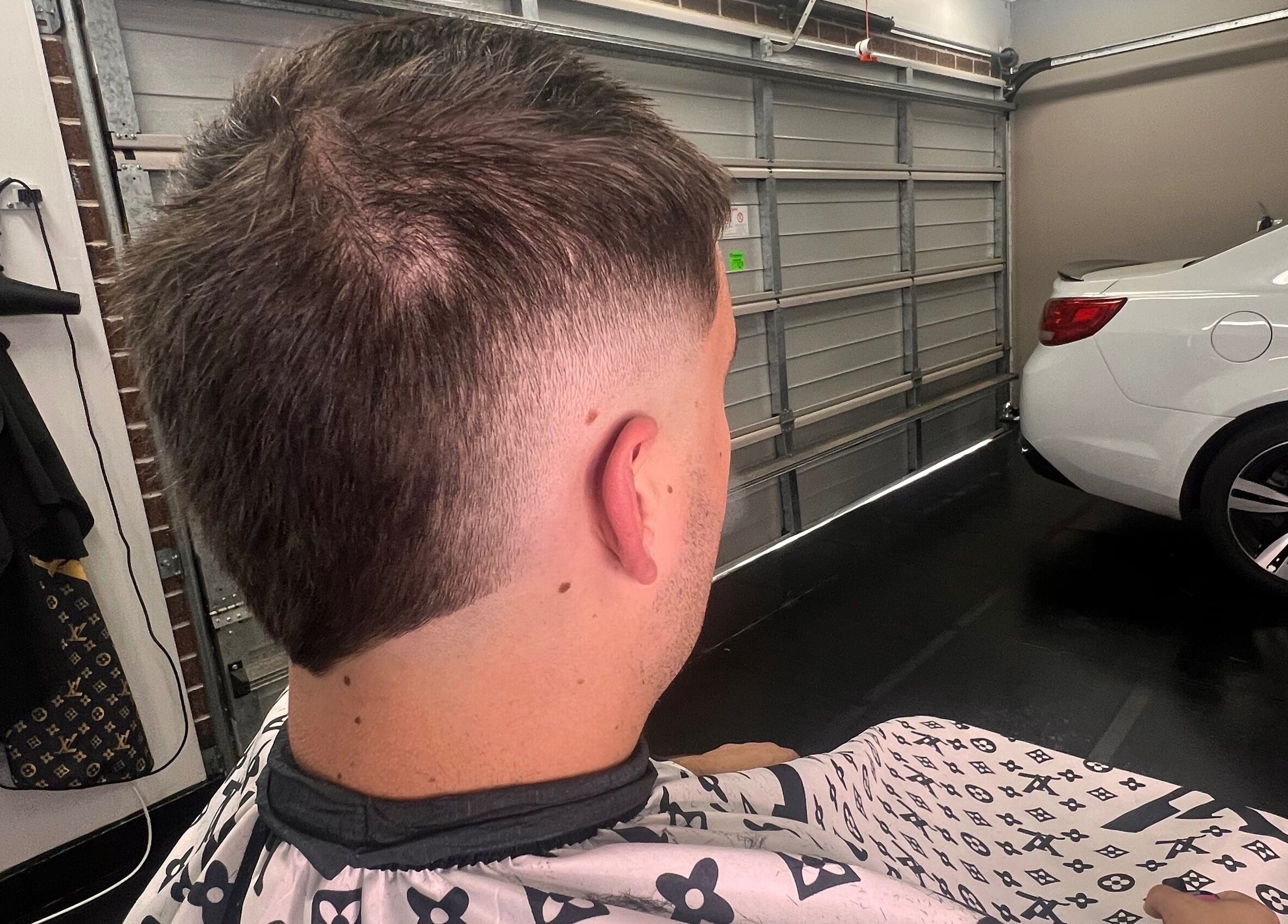 Close-up of a fresh fade haircut at Chuckz Cutz, Melbourne, Victoria, AU.