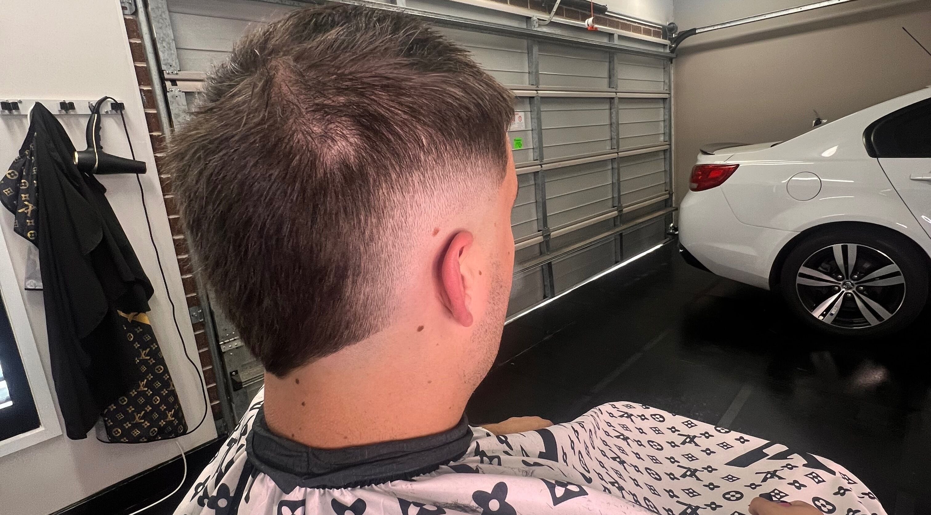 Close-up of a fresh fade haircut at Chuckz Cutz, Melbourne, Victoria, AU.