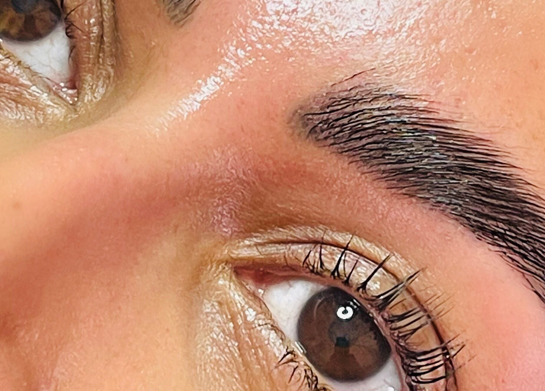 Close-up of expertly groomed brows at Refresh Skin and Body, Salisbury, England, GB.
