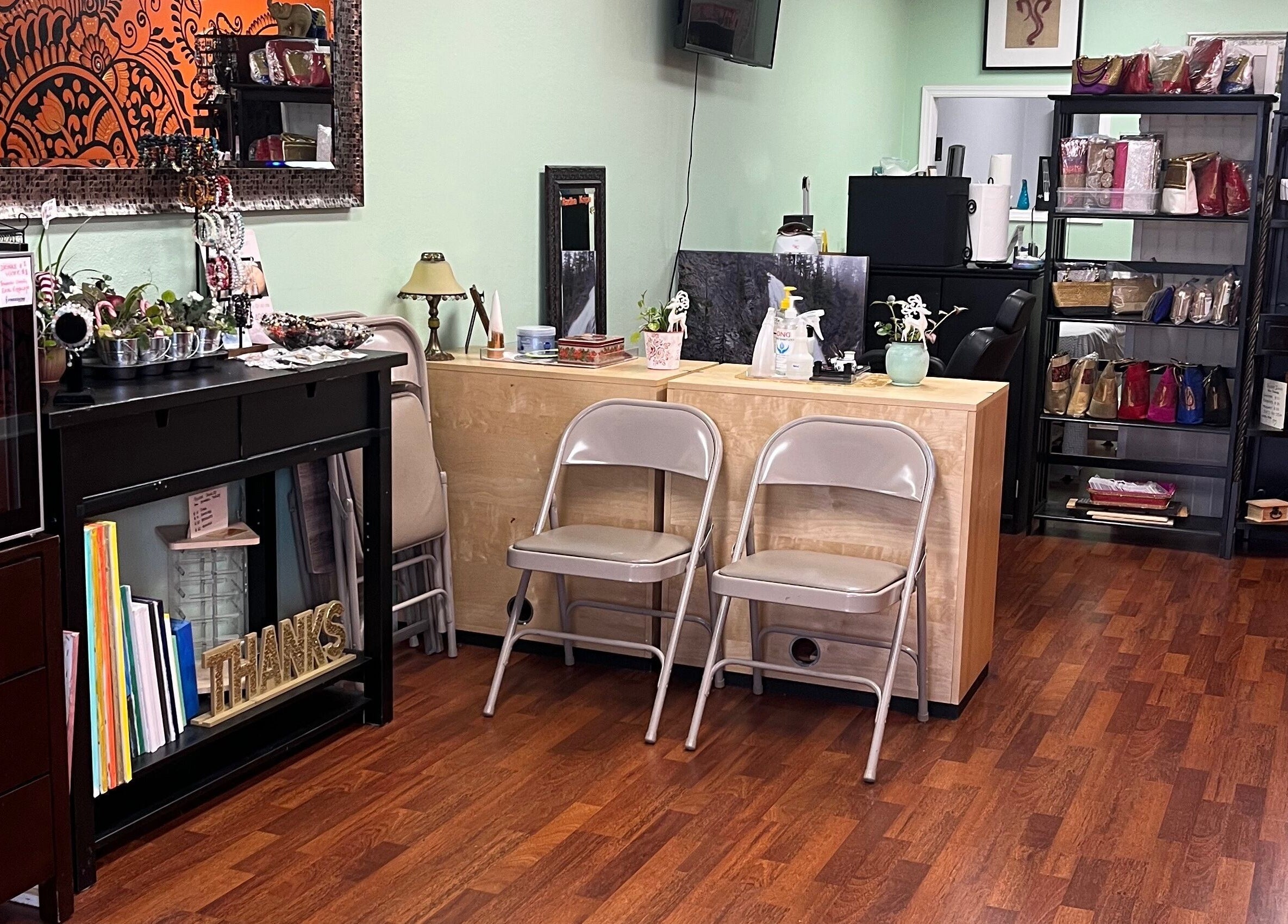 Inviting interior of Vida Beauty Brow in Altamonte Springs, Florida, US, showcasing stylish decor and seating area.