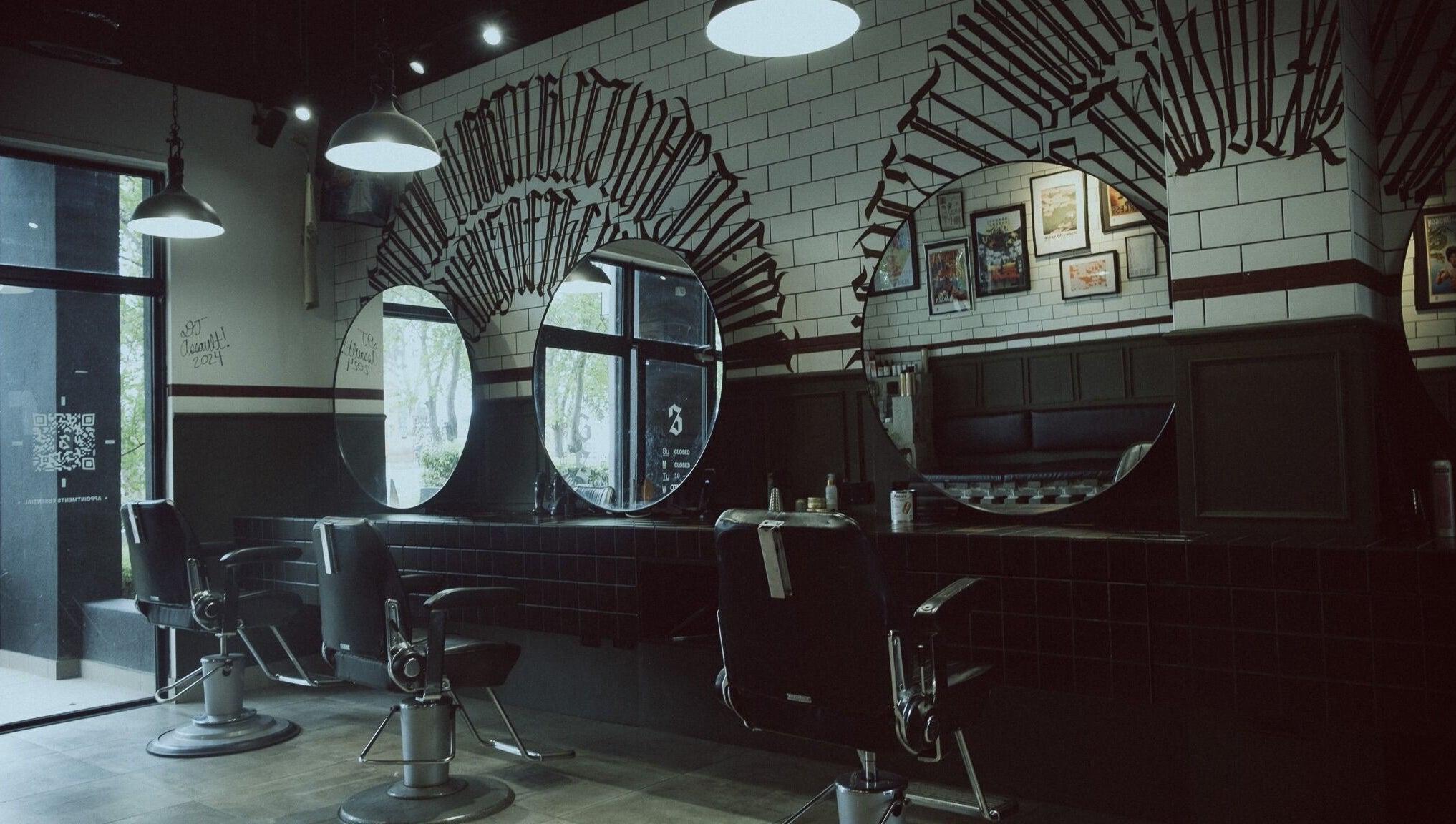 Stylish barber chairs and mirrors at 36th Chamber in Gungahlin, Australian Capital Territory, AU.