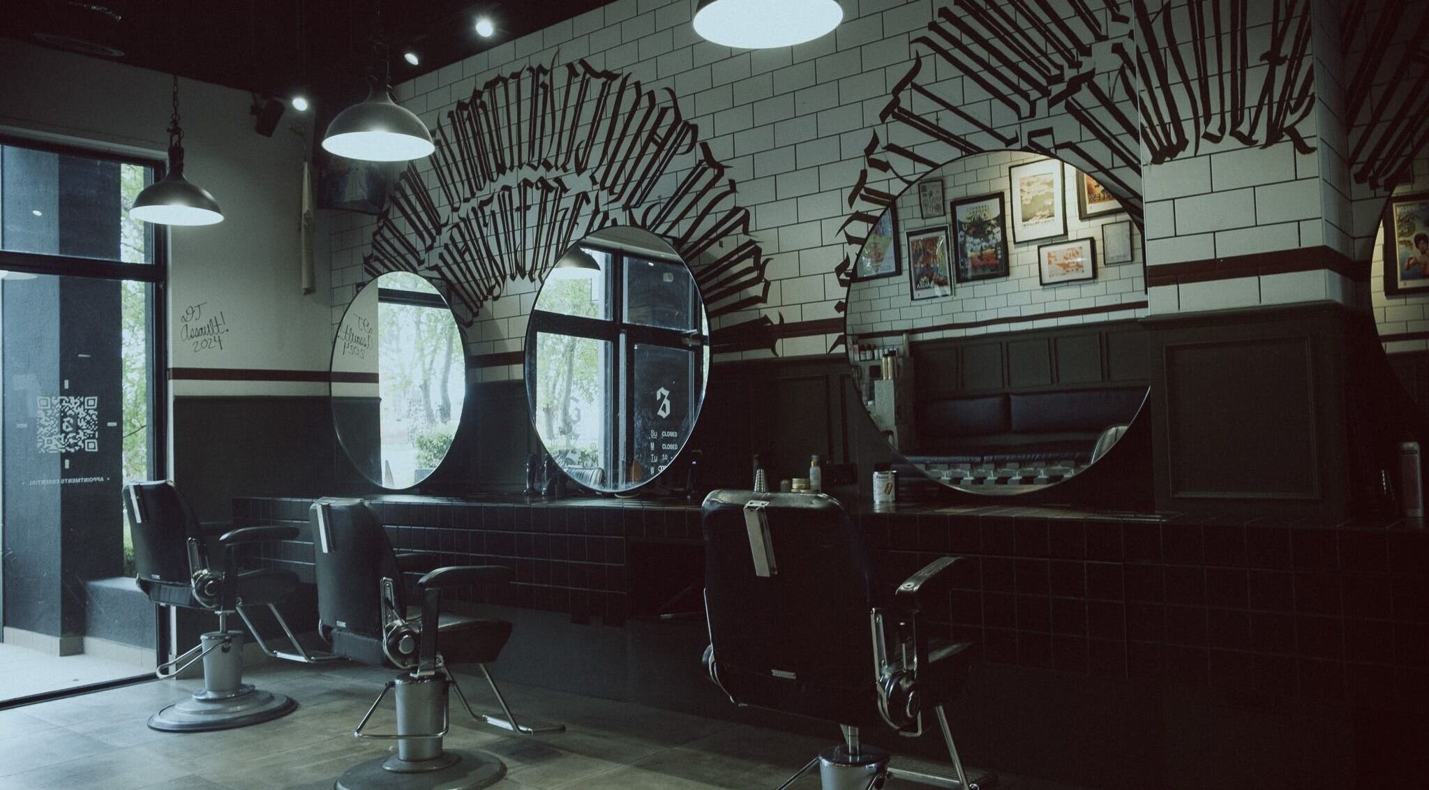 Stylish barber chairs and mirrors at 36th Chamber in Gungahlin, Australian Capital Territory, AU.
