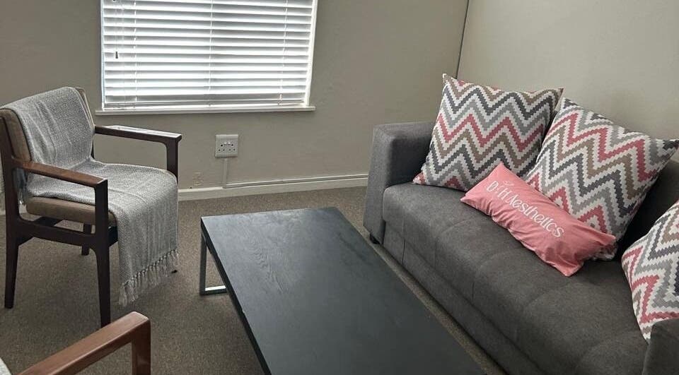 Cozy seating area at Permanent Make-Up by Prawlene, Cape Town, Western Cape, ZA featuring stylish decor.