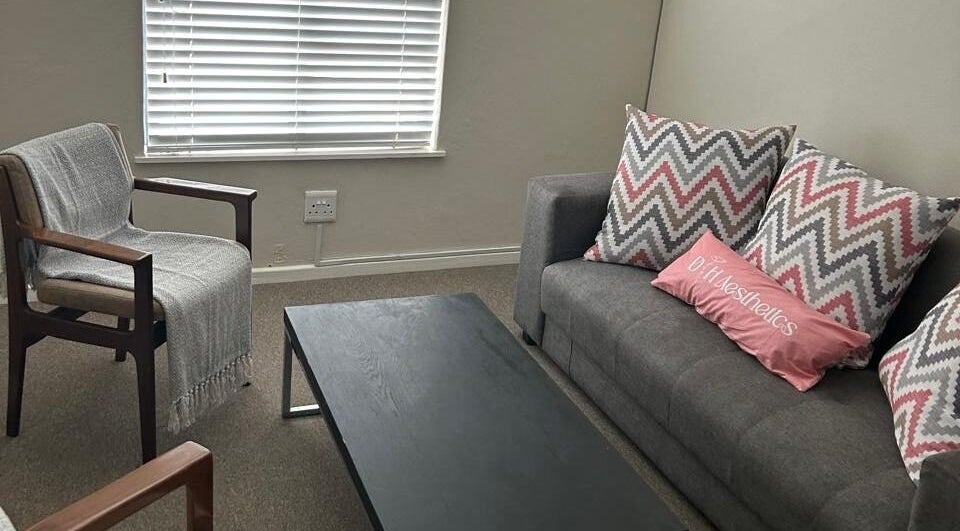 Cozy seating area at Permanent Make-Up by Prawlene, Cape Town, Western Cape, ZA featuring stylish decor.