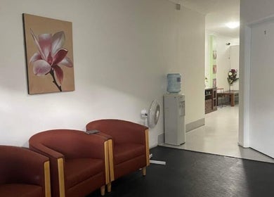 Welcoming lobby with floral artwork at Hunter Thai Massage, Newcastle, New South Wales, AU.